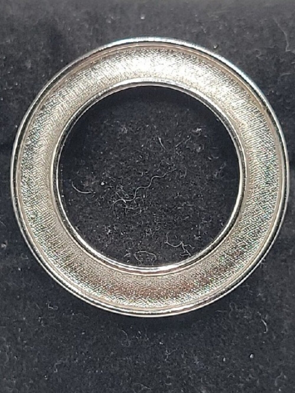 Vintage Crown Trifari Florentine Circle Brooch Pin Silver Tone Signed Estate